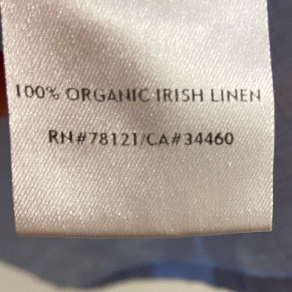 Eileen Fisher button front shirt baby blue Irish linen Large - Picture 7 of 8